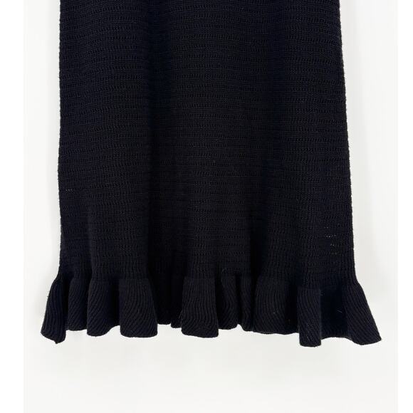 House of Harlow 1960 NWT Black Crochet Ruffle Midi Dress Size M - Picture 4 of 7